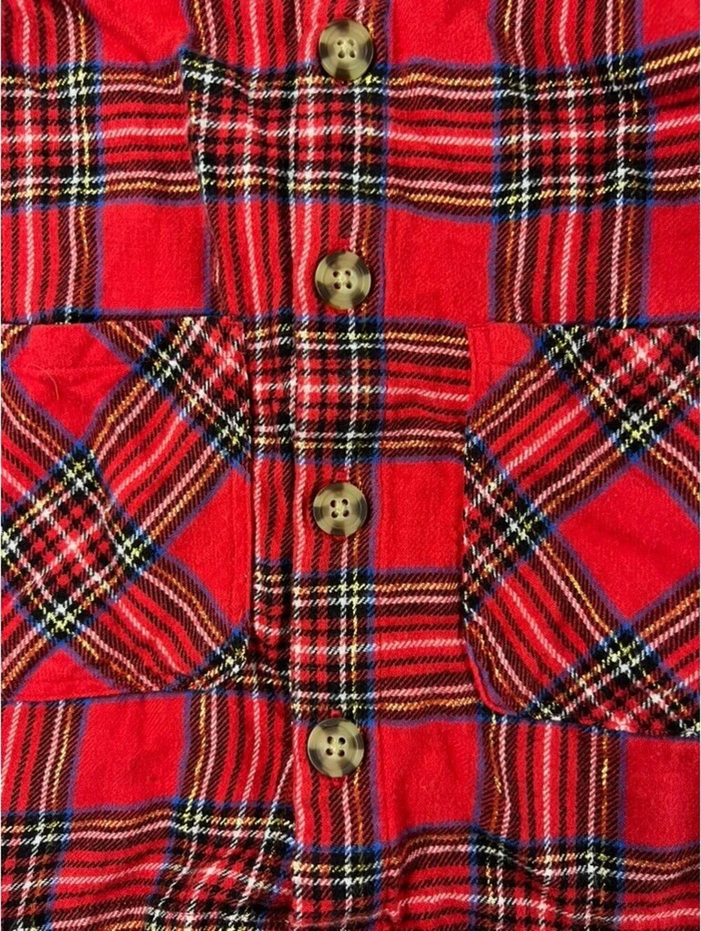 Okie Dokie Girls 2T Red Plaid Holiday Button-Front Jumper with Long Sleeve Shirt